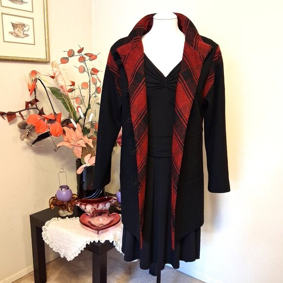 NWT Simon Chang Women's Black Wool Blend Lined Jacket Pea Coat Warm Outerwear L - Picture 5 of 13